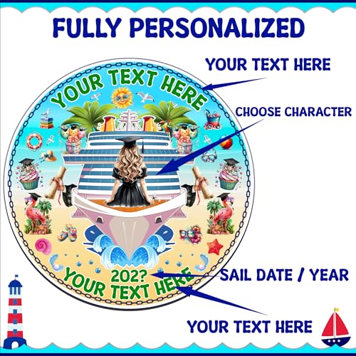 Imán decorativo redondo para puerta de crucero graduación 2026 miniatura 4