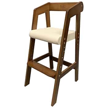 Marukatsu 木製ハイチェア ブラウンクッション付き Marukatsu 木製ハイチェア ブラウンクッション付き - メルカリ