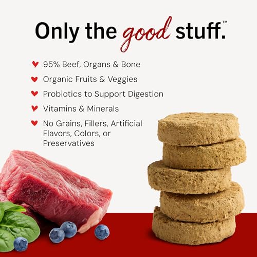 Image of Stella & Chewy's Freeze Dried Dog Food for Adult Dogs, Beef Patties, 32 Count, 16 Ounce Bag