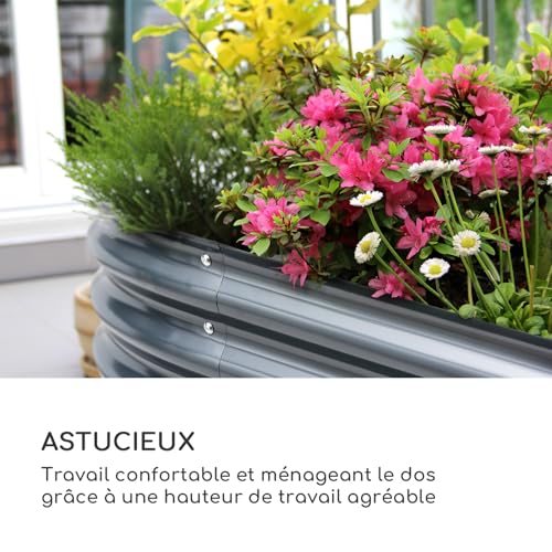 Potager surélevé en acier galvanisé antirouille de 160 cm