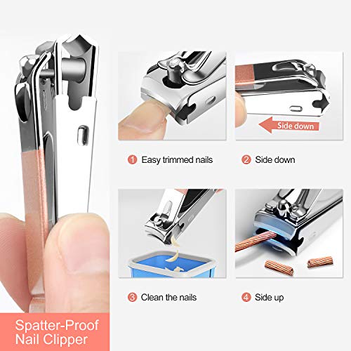Nail Care Kit Manicure Set - 9 Pcs Rose Gold Martensitic Stainless Steel Nail Kit, Suitable For Home, Workplace, Outdoor Travel, Gift Giving, Beauty Salon.nail Care Tools With Pink Leather Bag #TOP2