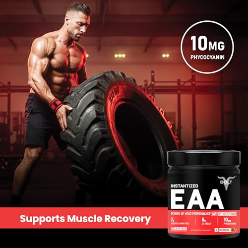 Image of Bolt EAA 300gm, 30 Servings|Nine Essential Amino Acid with BCAA 5000|EAA Supplement for Men & Women- Watermelon Fizz