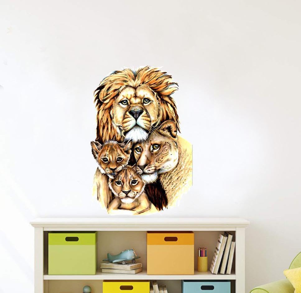 Decorative Lions Family Wall Sticker (PVC Vinyl)-image-32