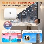 EffiCube Chauffe-eau Électrique Sur Évier 15L Anti-calcaire 1500W | Ballon Eau Chaud Cuve émaillée, résistant eaux dures, thermostat réglable, compact, cuisine, salle de bain, lavabo, Classe A