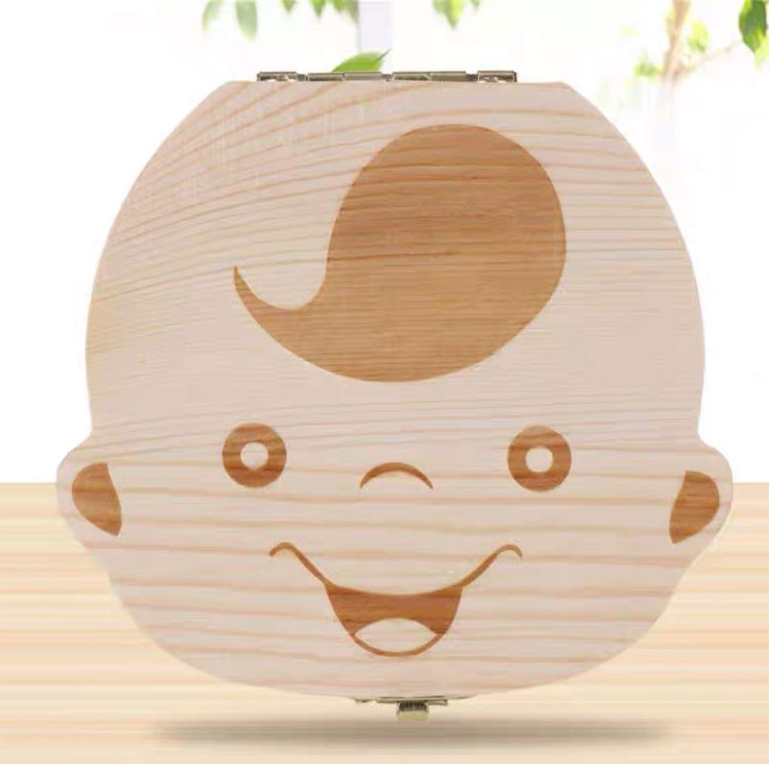 Boîte à Dents de Lait en Bois avec Étiquette Française, Coffret Souvenir pour Bébé Fille