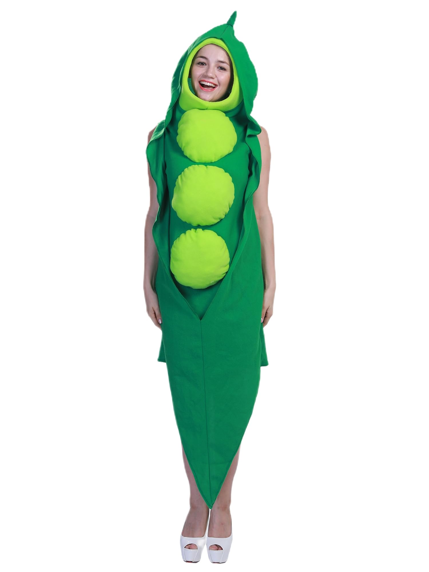 Lshyuehao Unisex Adult Corn Costume Fun Pea Pod Costume Halloween Cosplay Costumes (A-Green, One Size)