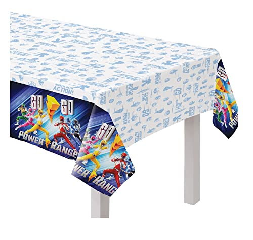Power Rangers Birthday Party Supplies Bundle Pack Includes Lunch Plates, Napkins, Table Cover, 12 Piece Hanging Swirl Decorations (Bundle For 16) #TOP3