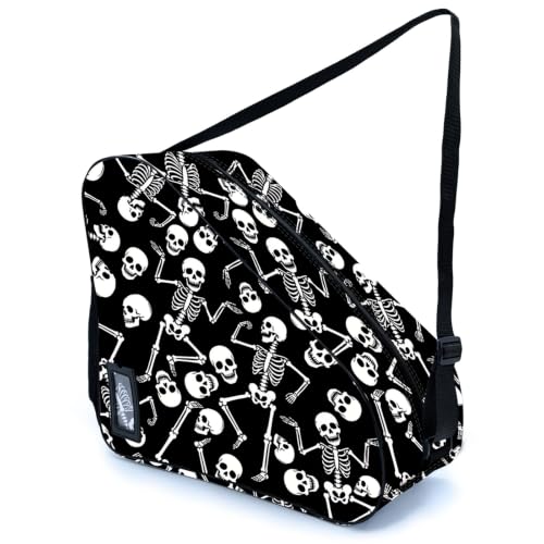 Bzocm Skull Skate Bag For Ice Roller Inline Skates With Adjustable...