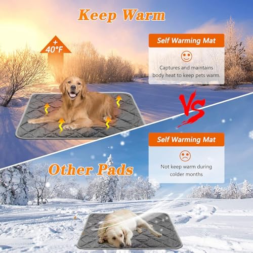 Ceboic Self Heating Dog Bed Pet Mat, Thermal Pet Pad Dog Cat Blanket No Electric Ultra Warm - Image 3