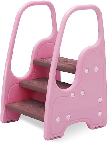 Taburete de 3 escalones para niños pequeños, taburete de tres escalones para fregadero de baño o encimera de cocina, torre de pie, ayudante de