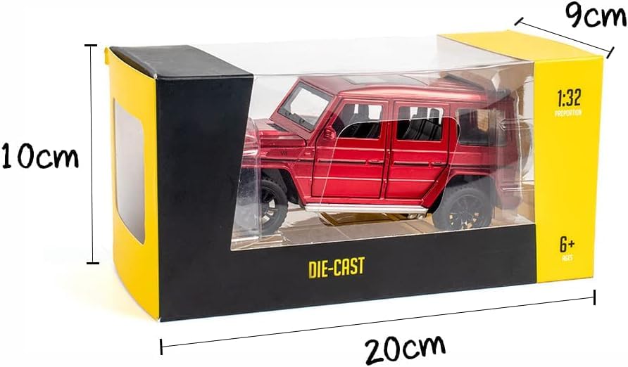 Image of 1:32 Scale Car Model Compatible Collectible Benz G63 AMG Diecast Toy Vehicle, Zinc Alloy Pull Back Toy Car with Sound and Light for Adults, Boys, and Girls (Red)