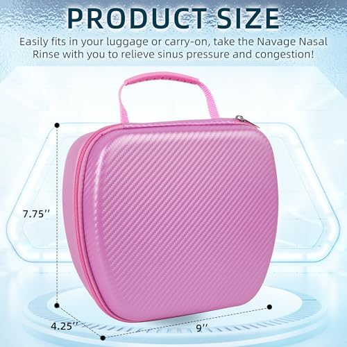 Image of Calvana Travel Case Compatible with the Nasal Irrigation System, Scratch-Resistant Organizer for Nose Cleaner & 12 SaltPods, Pink, 9 inch x 7.75 inch x 4.25 inch (Nose Cleaner & SaltPods Not Included)