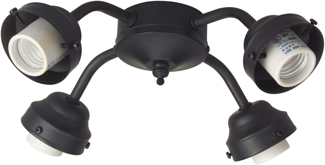 Craftmade F400-FB-LED Ceiling Fan Fitter, 4-Light 34 Total Watts, Flat Black