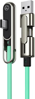 Invisible Charger 240W Double Head Sideways Foldable Fast Charging Cord | 2 In 1 Invisible Holder Charger Cable Stand for Smartphones Tablets Electronics Outdoor Travel Camping Hiking