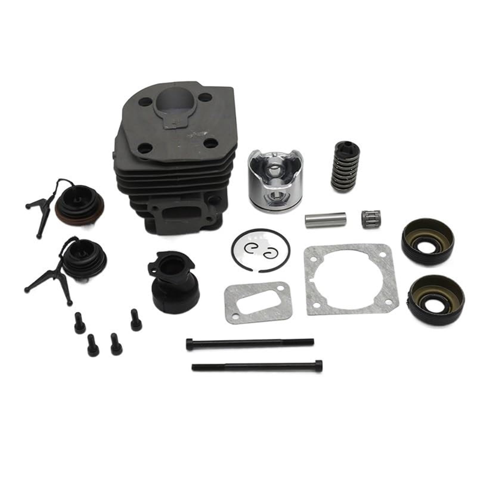Kit de reconstrucción del motor perno sello la tapa aceite pistón cilindro 44MM, for piezas motosierra gas Husqvarna, 340 345 350 Tapa del tanque de combustible de jardín