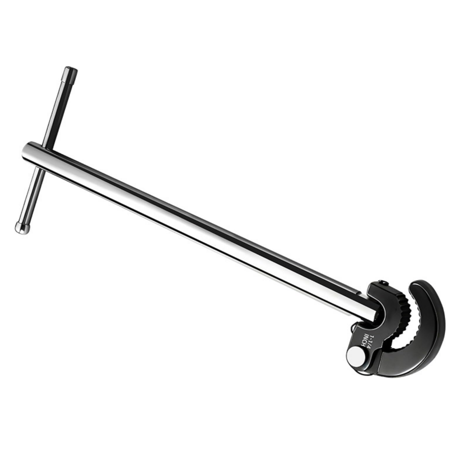 Woedpez Compact T Shaped Wrench Adjustable Jaw For Tight Spaces Bathroom Repair Ergonomic Grip Sturdy Steel Adjustable Ergonomic Kitchen