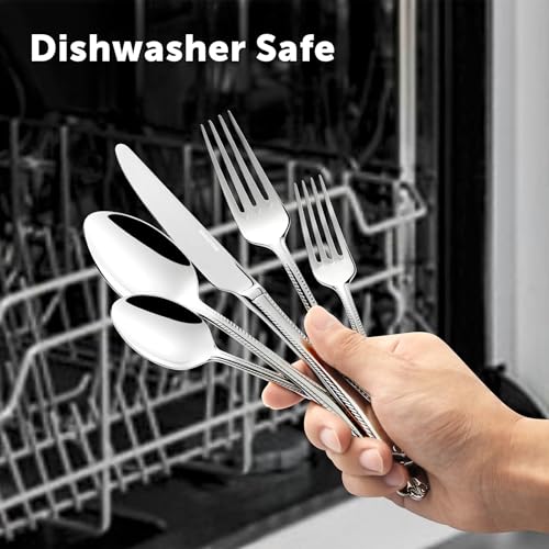 KINGSTONE Silverware Set, 40-piece 18/10 Stainless Steel Flatware Set Cutlery Set for 8, for Kitchen, Home, Wedding, Party, Mirror Polished and Dishwasher Safe, Featured Gifts by KINGSTONE - Image 7