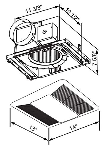 KAZE APPLIANCE Ultra Quiet Bathroom Exhaust Fan with LED Light and Night Light (120 CFM, 0.3 Sone) - Thumbnail 3