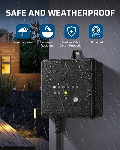 Dewenwils HOSL02A 60W 120V Ac To 12V Dc Outdoor Low Voltage Transformer thumb #3