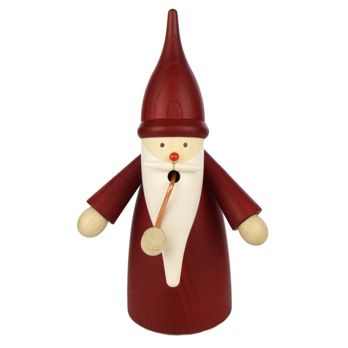 German Incense Smoker gnome red, Height 16 cm / 6 inch, Original Erzgebirge by Seiffener Volkskunst SV 12301/1