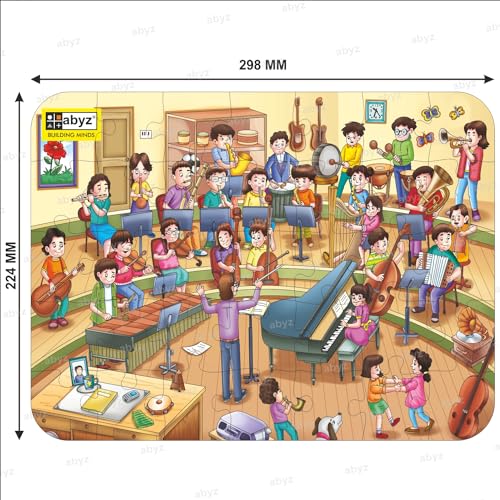 Image of ABYZ Wooden Jigsaw Music Class Games Puzzles 35pcs for Kids of Age 4-6 Years