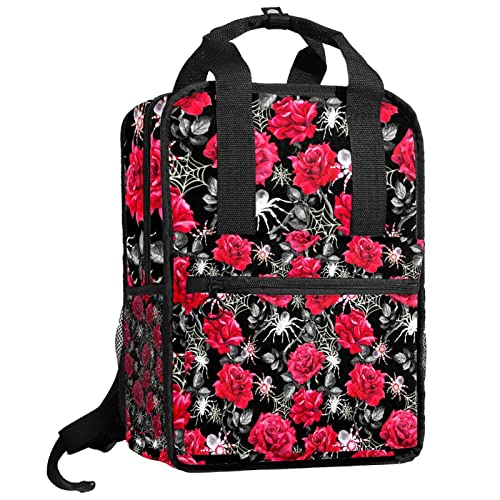 Sac à dos pour garçons et filles avec motif tête de mort coloré et bretelles réglables