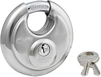 Master Lock 40DPF Stainless Steel Discus Padlock - 2-3/4in Wide, Weatherproof Shackle for Gates, Sheds & Garages