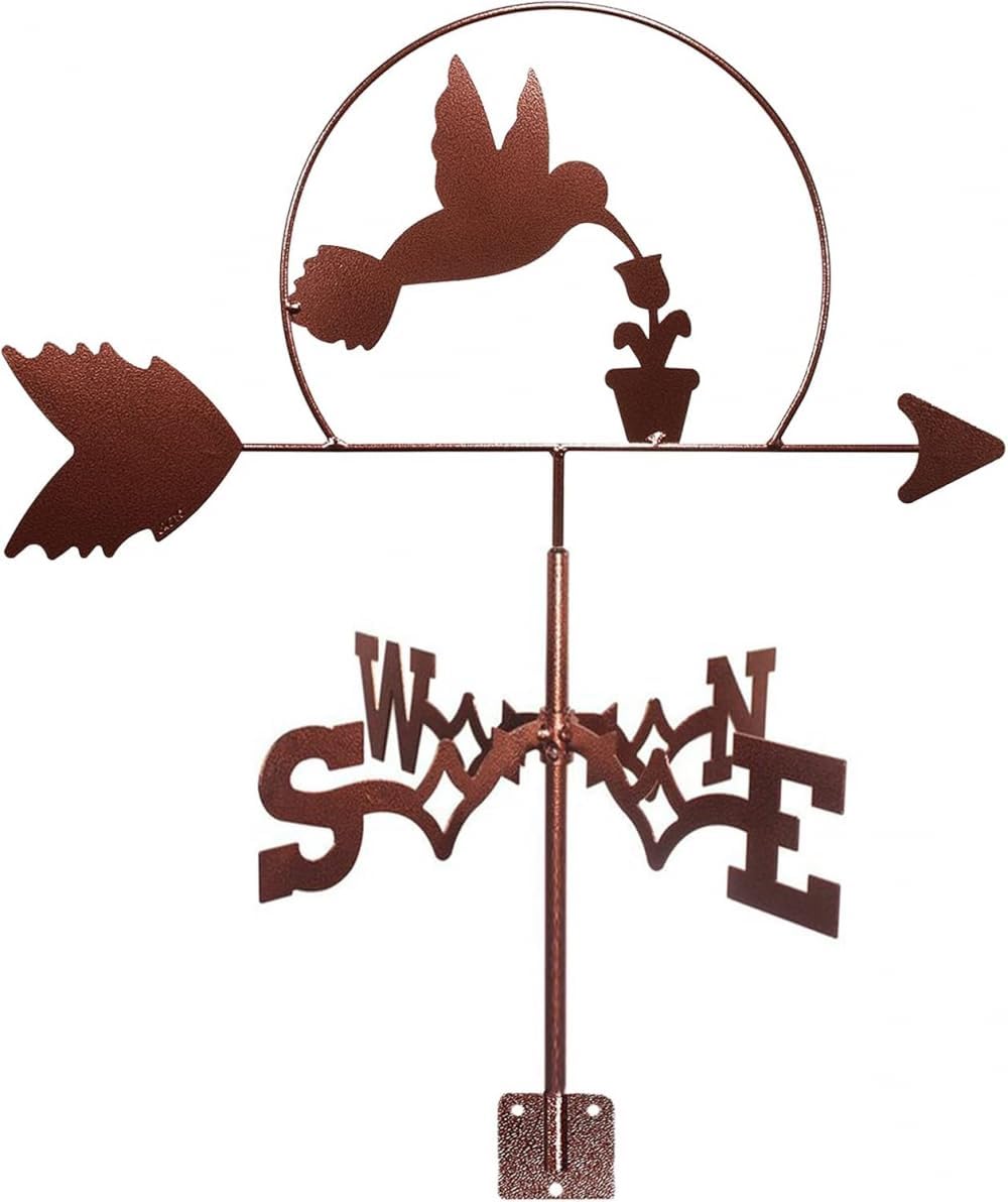 絶妙なメタルウェザーベーンオーナメント ウェザーベーン ハチドリ 花付きウェザーベーン 鋳鉄風ベーン 風向インジケーター クリエイテ