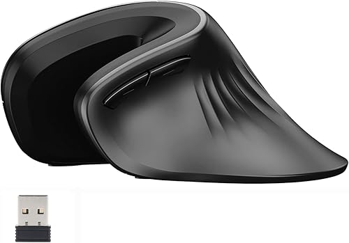 Miniatura 2 de Ratón vertical recargable USB de 2.4 GHz, inalámbrico, tamaño L, unisex, ergonómico, ratones ópticos, 6 botones para diestros, reduce la tensión de