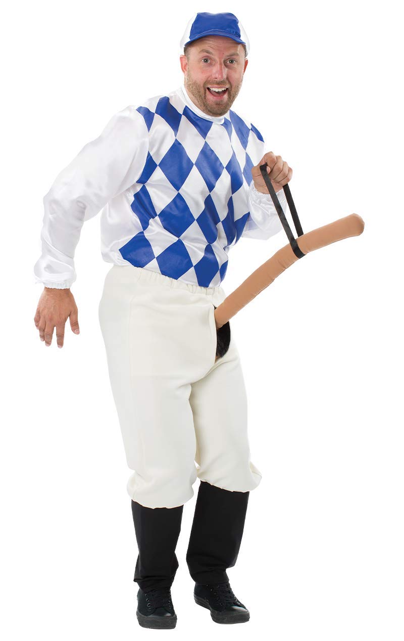 Orion Costumes Men's White, Blue Blue Knob Jockey Stag Do Novelty Fancy Dress Costume