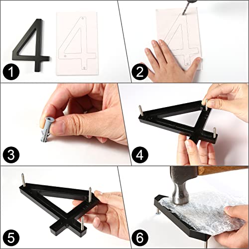 Floating House Number 1, Yipled 6 Inch Modern House Numbers For Home, Mailbox, Street (Black) #TOP2