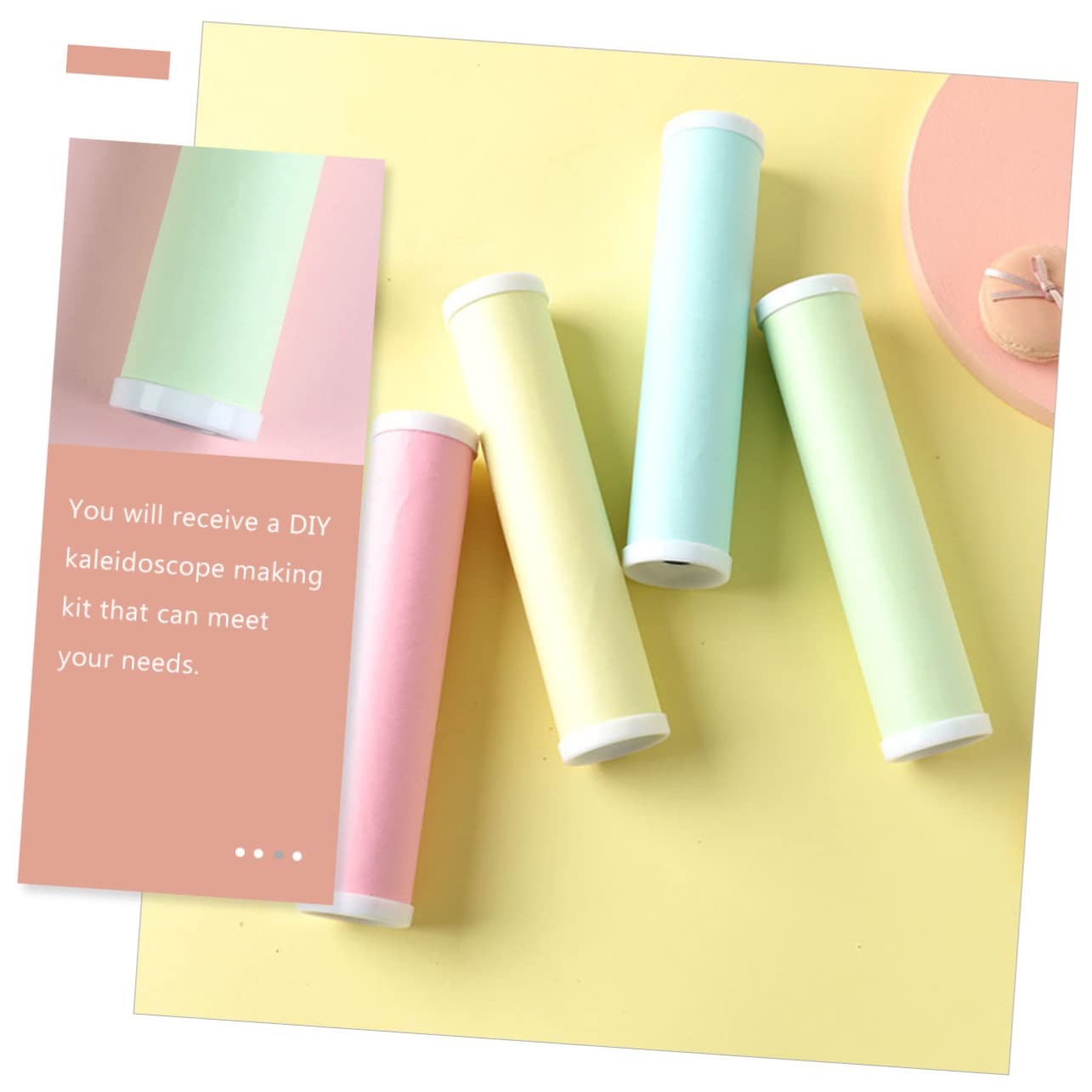 SUPVOX 3pcs DIY Kaleidoscope Making Kit Blank Kaleidoscope Materials for Educational DIY Craft Enhances Parent Interaction Promotes Creativity and Problem Solving