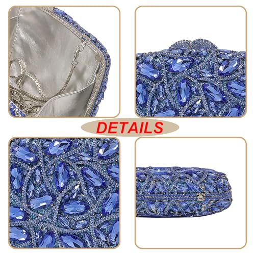 Image of Colorful Crystal Clutch Box Handbag Women Sparkling Evening Bags for Wedding Party Prom Purse