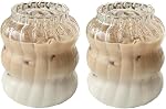 2Pack Coupes en verre côtelées, 18oz Ensemble de boissons pour rinçage - Coupes de café glacées en forme de gourde, verres de boisson en forme d'onde, cocktail, bière, tasse dessert (coupe de chou)