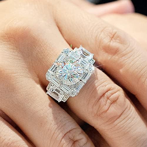 Moissanite Rings for Men 925 Sterling Silver Simulated Diamond Shiny Full Diamond Gemstone Ring 18K Gold Cubic Zirconia Promise Ring Micropave Bling Wedding Ring 10 - Image 2