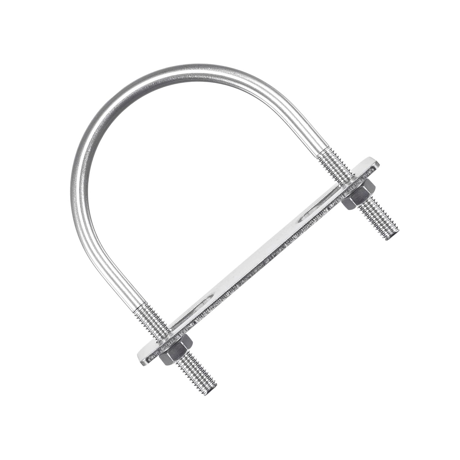 MACHSWON Round U-Bolt,1 Set 304 Stainless Steel M8 U Bolts 89mm(3.5") Inner Width 116mm Length with Nuts and Frame Plate for Automobiles Boat Trailer