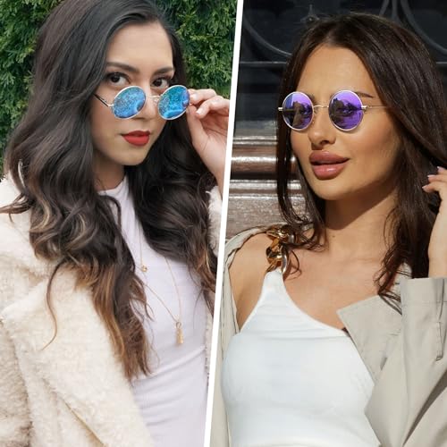 Joopin Hippie Round Sunglasses for Women Men Circle Sun Glasses UV400 Protection - Image 3