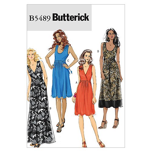 Amazon.com: BUTTERICK PATTERNS B5489 Misses' Dress, Size E5  (14-16-18-20-22) : Arts, Crafts & Sewing