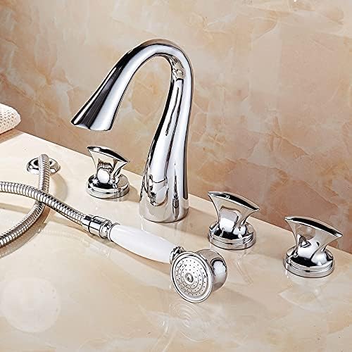 Robinet de baignoire à 5 trous ensemble de douche pour salle de bain familiale