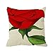 Cuscino Copricuscini 45X45Cm, Rosa Rossa Copricuscini semplicità Federe Decorativi Copri Cuscini per Divano, Regalo, Letto