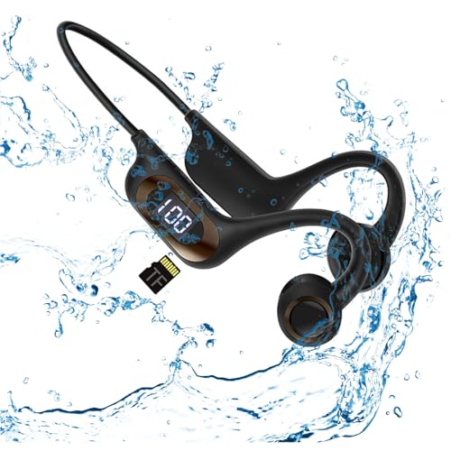 Bone Conduction Headphones,Wireless Bluetooth Open Ear Headphones with Mic,Waterproof Sports Earphones Power Display TF Card Slot Sweatproof Earphones for for Sports,Running,Hiking,Cycling (Black) Bone Conduction Headphones,Wireless Bluetooth Open Ear Headphones with Mic,Waterproof Sports Earphones Power Display TF Card Slot Sweatproof Earphones for for Sports,Running,Hiking,Cycling (Black)