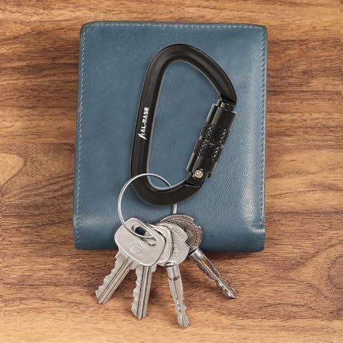 Image of Proberos Heavy Duty Carabiner, Auto-Locking 1600KG D-Shape Aluminum Alloy Climbing Carabiner for Hammock, Rock Climbing, Tree Work, Secure Twist Lock, 4.9x8.5cm