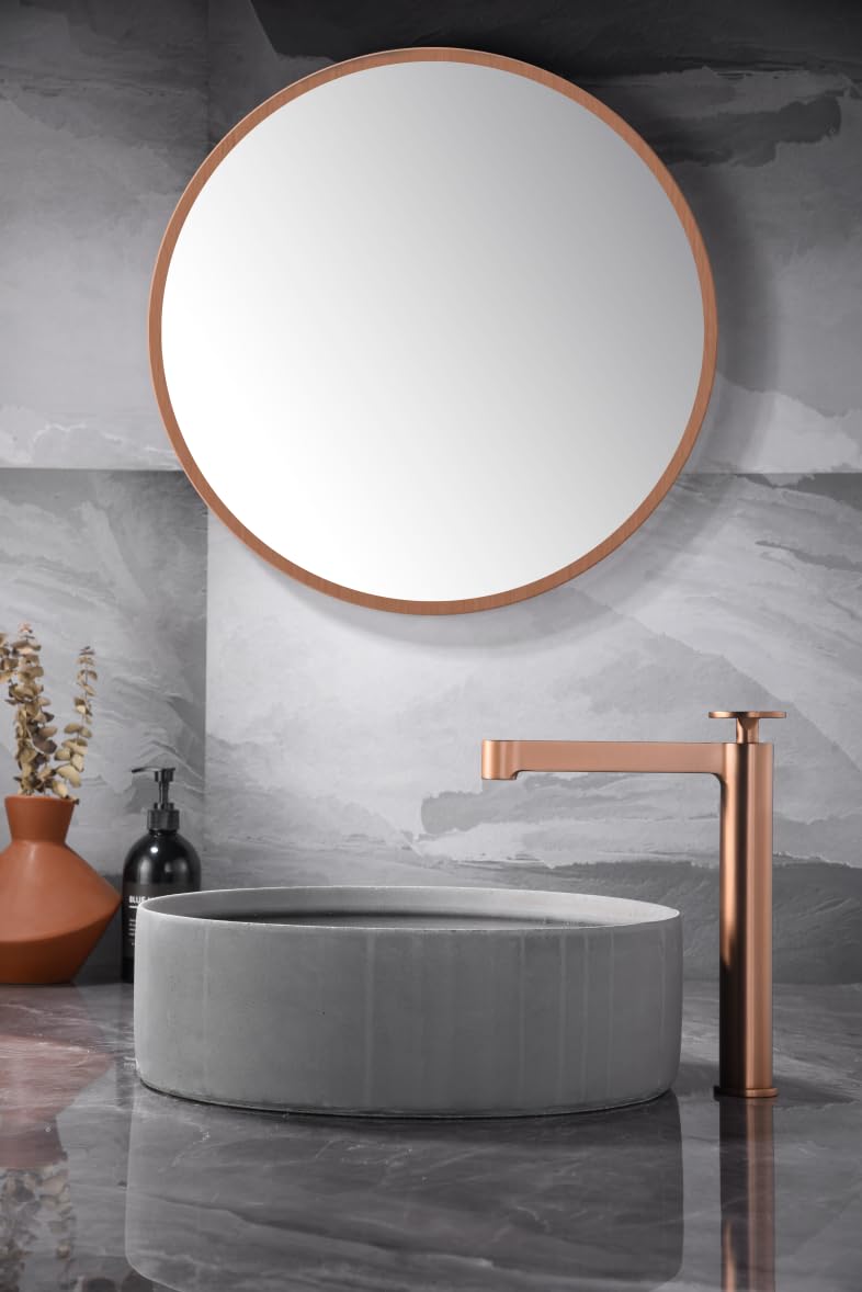 IMEX- Monomando de Lavabo Alto - Serie Olimpo Cromo - Cartucho Cerámico Ø26 mm (Oro Rosa)