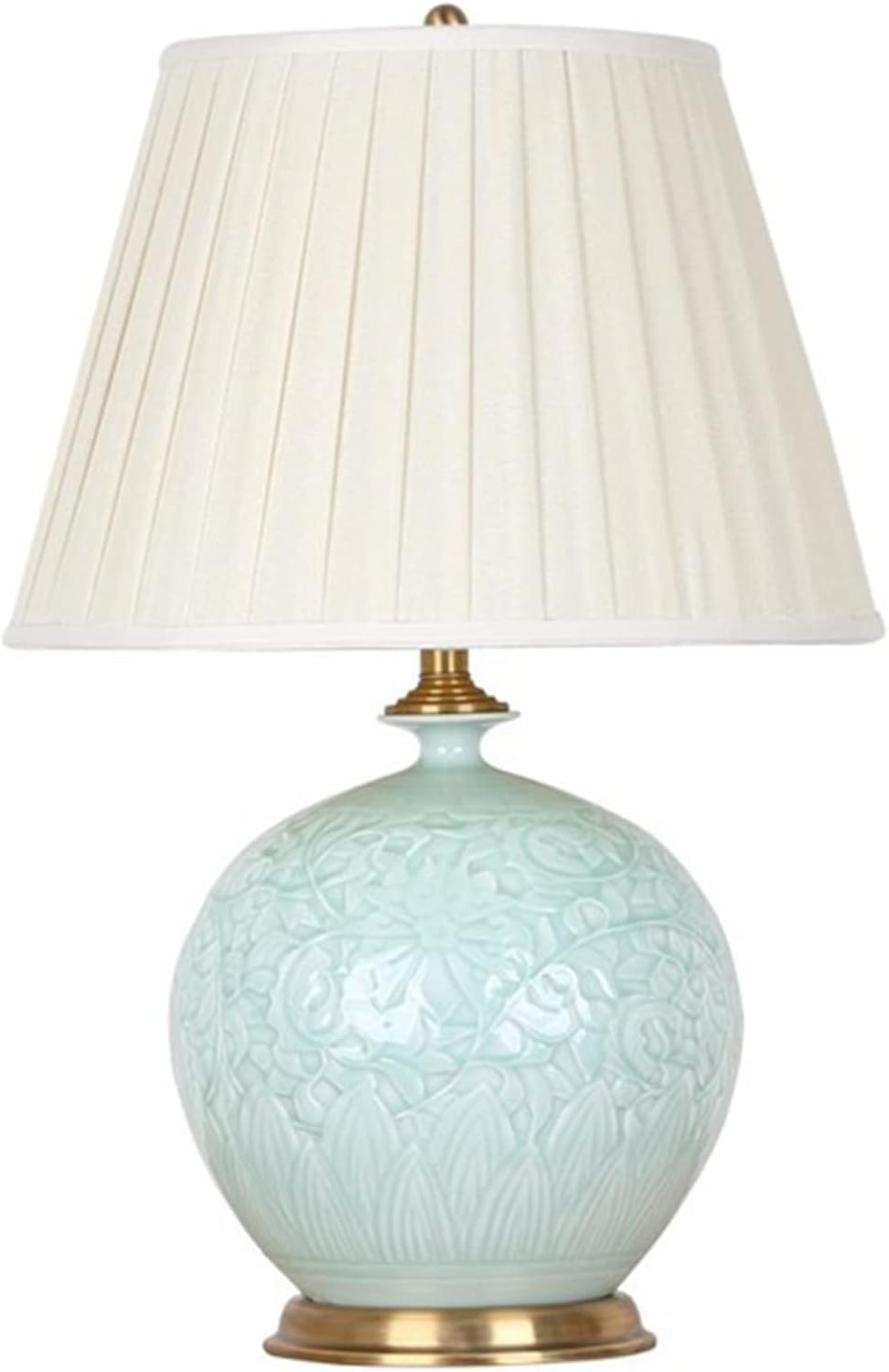 Lampada da tavolo in ceramica fatta a mano con paralume in tessuto, stile moderno, per soggiorno, camera da letto, casa, ufficio