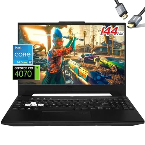 Image of ASUS TUF F15 Gaming Laptop RTX 4070 - Intel Core i7-13620H - 15.6 FHD IPS Display - RGB BacklitRGB Backlit Keyboard - 64GB DDR5 RAM - 4TB PCIe SSD - Windows 11 - Thunderbolt4 - HDMI Cable