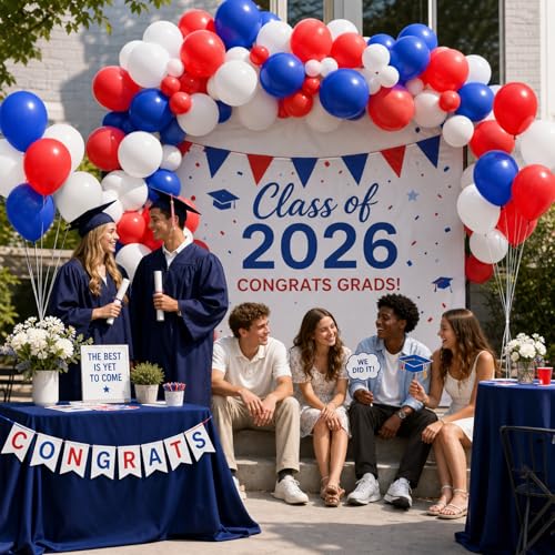 Image of KBZVNAF Red White and Blue Balloons - 60 Pack 12 inch for 4th of July Decorations Independence Day Birthday Baby Shower Wedding Graduation Party Decorations