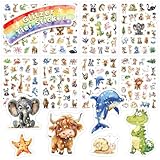Tier Glitzer Sticker für Kinder, 8PCS Glitzereffekt Über 200 Motiv Tier Aufkleber, Wasserdicht Glitzersticker, Scrapbooking, Fotoalbum, Geschenke