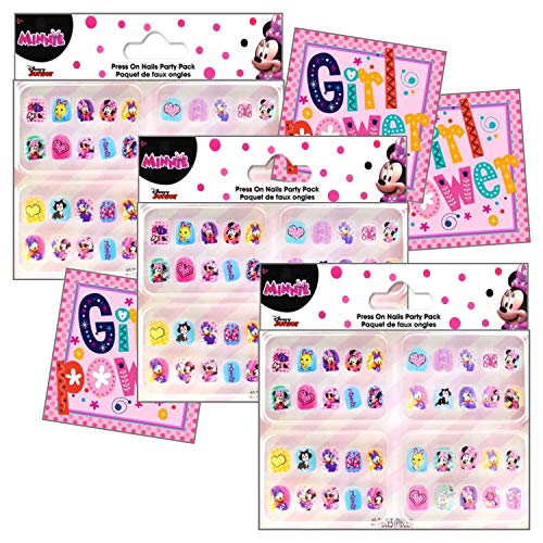 Minnie Mouse Decorative Nail Stickers Party Favor Pack Set of 3 Bundled with 3 Separately Licensed GWW Reward Stickers