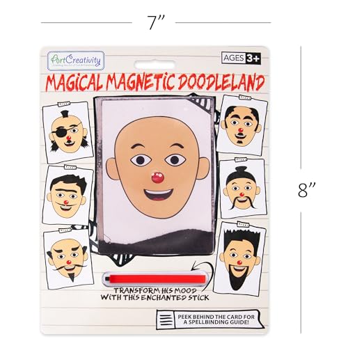 Image of ArtCreativity - Set of 2 magnetic drawing boards for kids, create different hair and beard styles, classic retro toys for kids and toddlers
