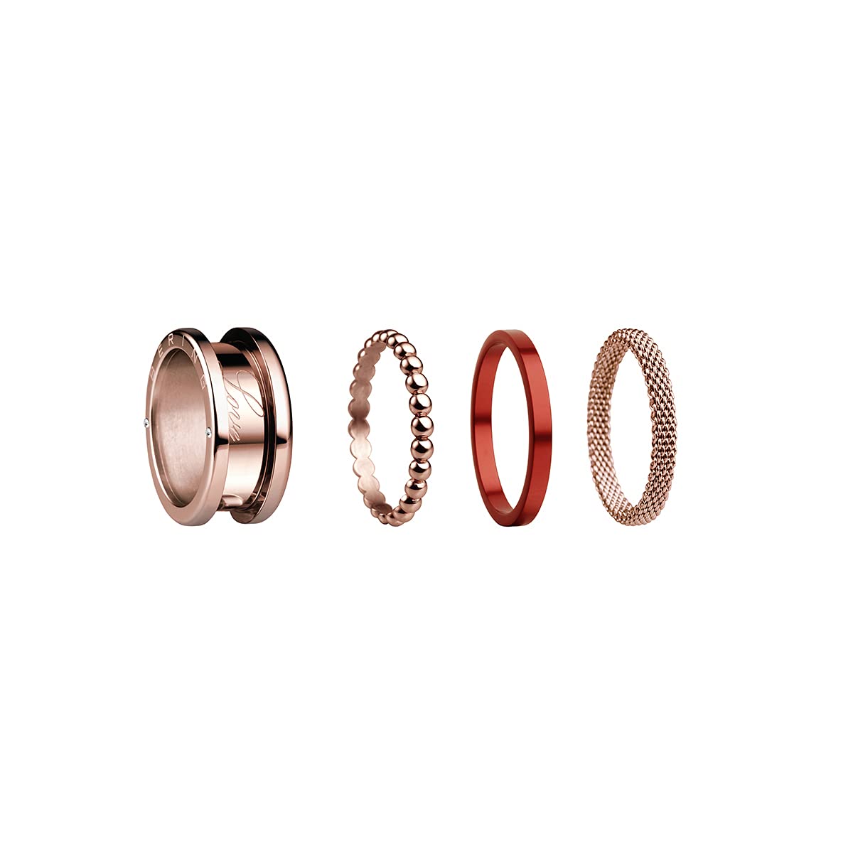 BERING Anello Esterno - Anello da Donna in Acciaio Inox con zirconi